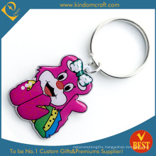 High Quality Promotional Cute Cartoon Cat Printed Metal Key Ring From China